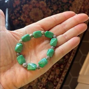 Green Beaded Elastic Bracelet
